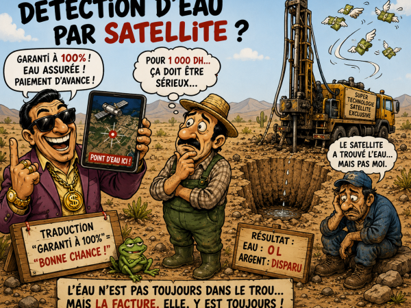 Détection eau par satellite Maroc arnaque